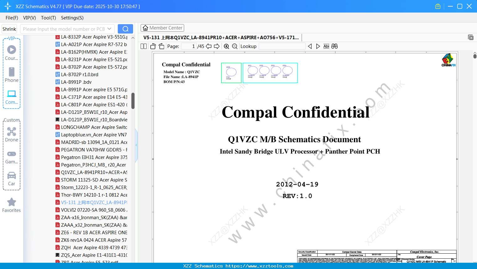 Laptop V5-131 ╔╧═°▒╛Q1VZC_LA-8941PR10+ACER+ASPIRE+AO756+V5-171